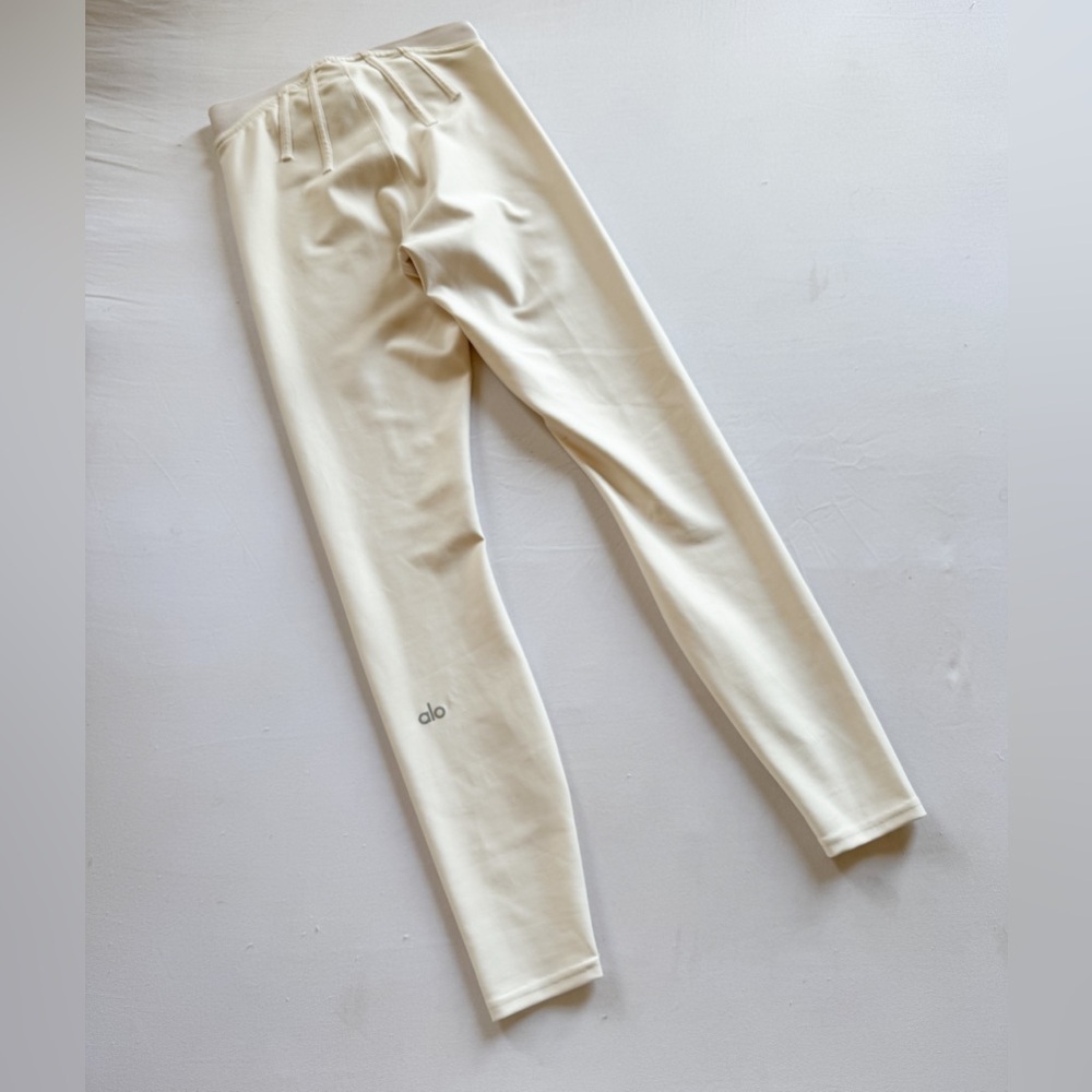 Alo Yoga High Waist Leggings Womens Size XXS  cream Athletic 028-B